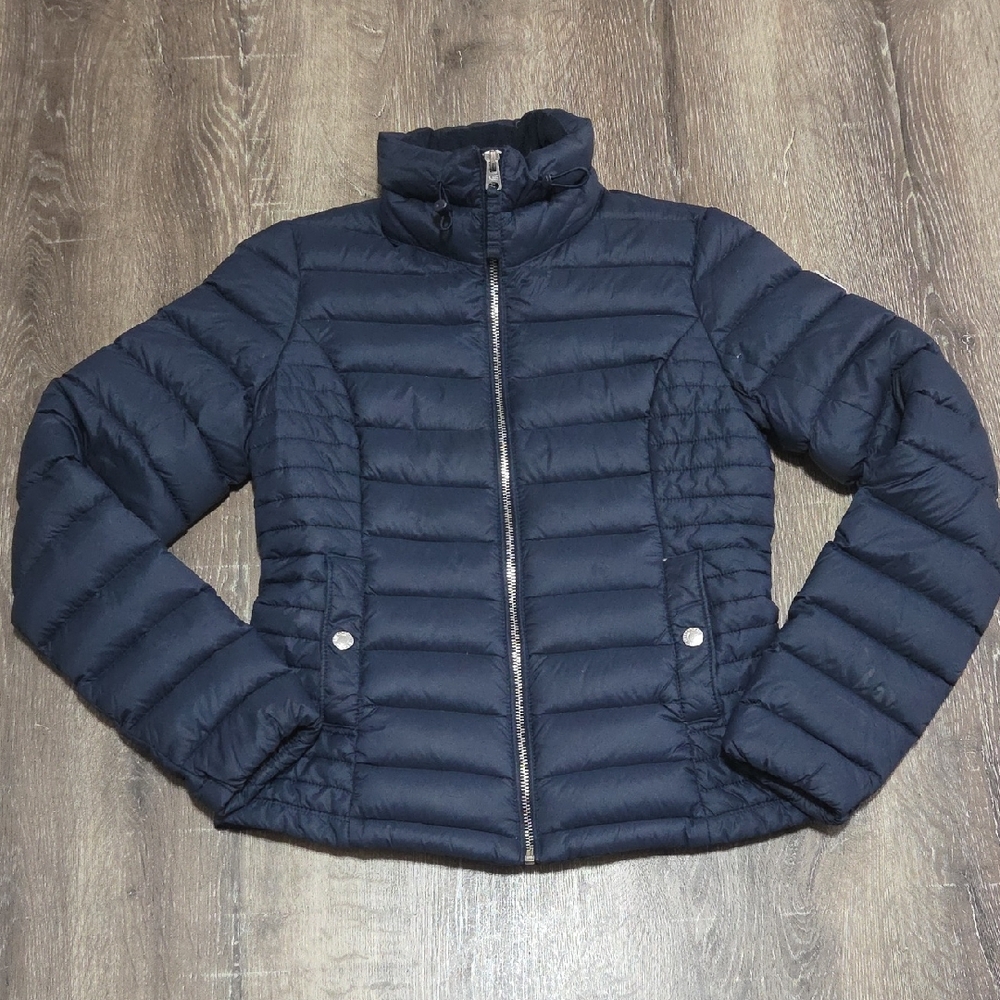 Abercrombie & Fitch A&F Down Series Dark Navy Blue Full Zip Puffer Jacket XS